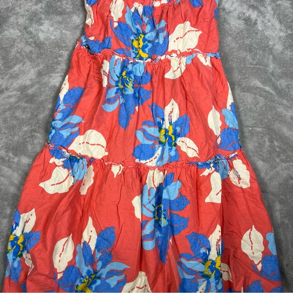 Free People Dress Womens Small Moonshine Floral Beachy Tropical Vacation Linen - Picture 7 of 10